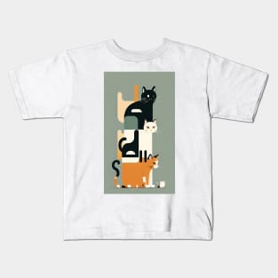 Whisker Dreams: Abstract Impressions of Feline Grace Kids T-Shirt